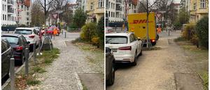 Der Gehweg in der Garibaldistraße.