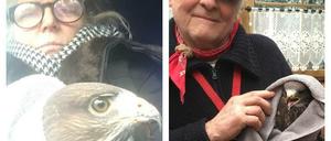 Vorsichtig wickelten die Nachbarn den Vogel in ein Handtuch.