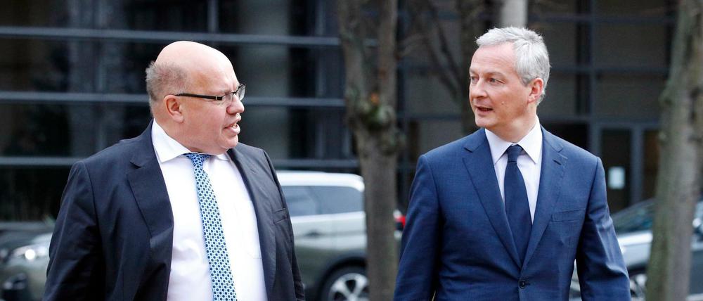 Wirtschaftsminister Peter Altmaier (links) und sein französischer Amtskollege Bruno Le Maire im Dezember 2018 in Paris.