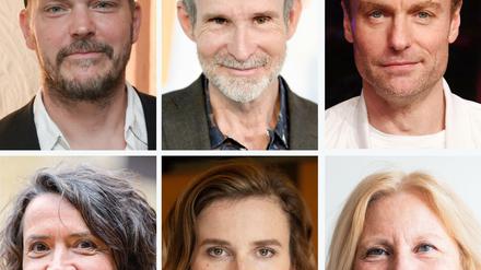 Ulrike Folkerts, Karin Hanczewski und Maren Kroymann sowie Godehard Giese, Ulrich Matthes, Mark Waschke (jeweils von links nach rechts): Sechs der 185 Schauspieler*innen, die das Manifest "Act out" unterschrieben haben.