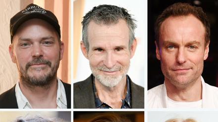 Ulrike Folkerts, Karin Hanczewski und Maren Kroymann sowie Godehard Giese, Ulrich Matthes, Mark Waschke (jeweils von links nach rechts): Sechs der 185 Schauspieler*innen, die das Manifest "Act out" unterschrieben haben.