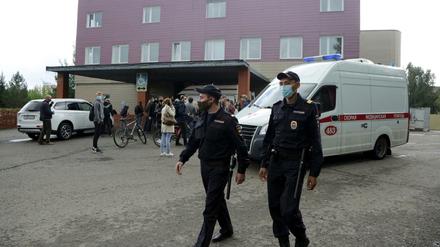 Das Ambulanzkrankenhaus in Omsk, auf dessen Intensivstation Nawalny nach dem Giftanschlag behandelt worden war.