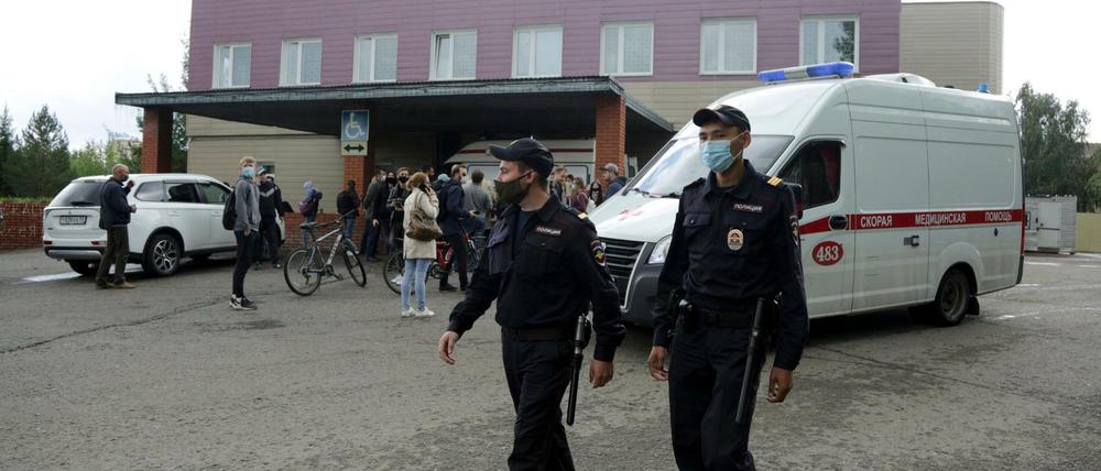 Das Ambulanzkrankenhaus in Omsk, auf dessen Intensivstation Nawalny nach dem Giftanschlag behandelt worden war.