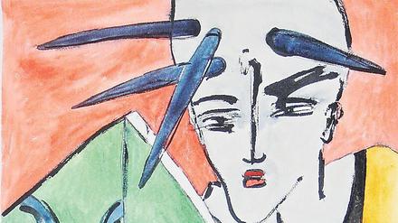 Klaus Süß: "Das Angebot" (2020), Federzeichnung, aquarelliert, 70 x 50 cm