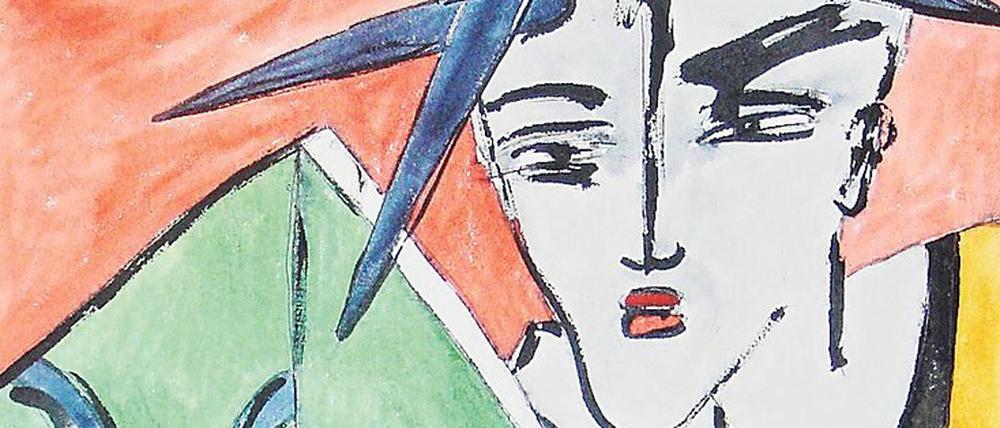 Klaus Süß: "Das Angebot" (2020), Federzeichnung, aquarelliert, 70 x 50 cm