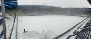 So sah es Sonntagmittag im Stadion von Arminia Bielefeld aus. 