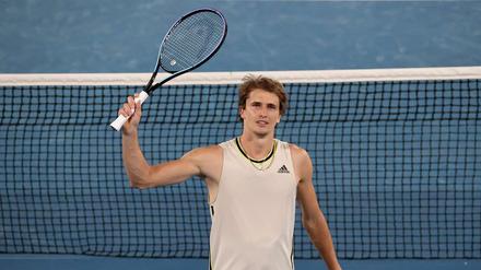 Großer Jubel: Alexander Zverev kann sich gegen den Aufschlaghünen Maxime Cressy durchsetzen.