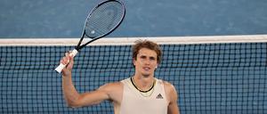 Großer Jubel: Alexander Zverev kann sich gegen den Aufschlaghünen Maxime Cressy durchsetzen.