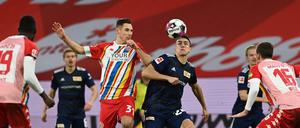 Bei seinem Debüt für den 1. FC Union in Mainz wurde Petar Musa (am Ball) in der Schlussphase eingewechselt. 