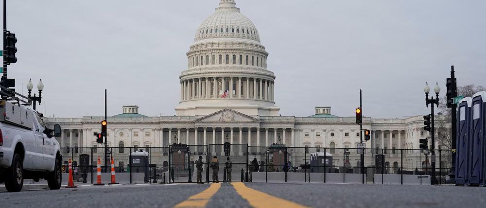 Das von der Nationalgarde gesicherte Kapitol in Washington
