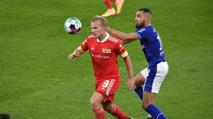 Drängen in die Startelf. Unions Joel Pohjanpalo (links) und Schalkes Nabil Bentaleb. 