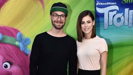 Lena Meyer-Landrut und Mark Foster beim Photocall zum Animations Kinofilm Trolls am 26.09.2016. 