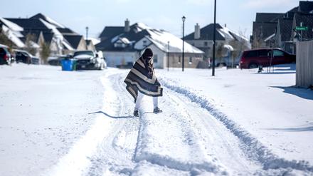 Schnee in Texas.