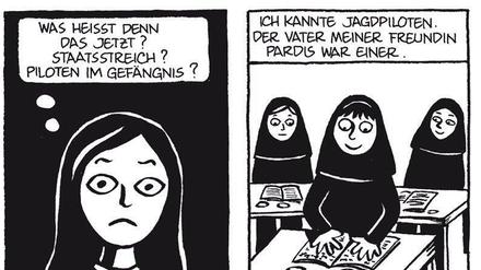 Schwarzweißer Alltag: Eine Szene aus „Persepolis“.