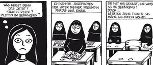 Schwarzweißer Alltag: Eine Szene aus „Persepolis“.