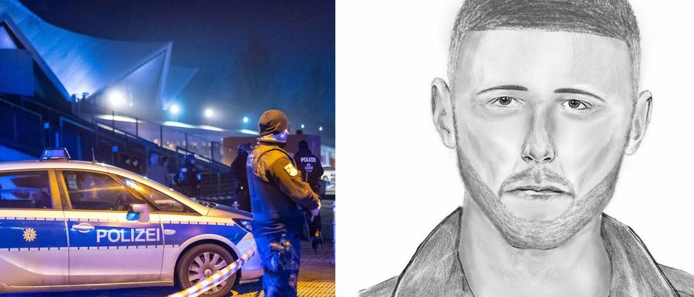 Großeinsatz am Tempodrom. Phantombild des Mannes, der dort am 14. Februar 2020 einen anderen Mann erschossen haben soll.