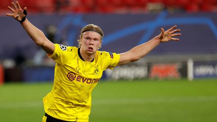 Abflug ins Viertelfinale? Erling Haalad traf gegen den FC Sevilla doppelt für Borussia Dortmund.