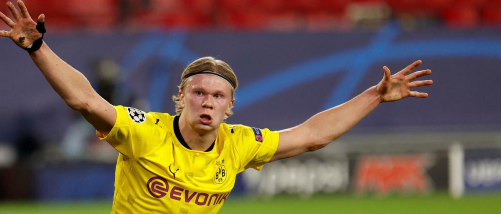 Abflug ins Viertelfinale? Erling Haalad traf gegen den FC Sevilla doppelt für Borussia Dortmund.
