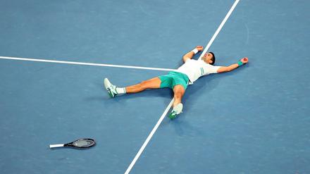 Geschafft. Novak Djokovic nach seinem Trimph.