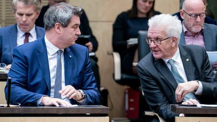Die Regierungschefs sind sich einig: Bayerns Markus Söder (l.) und Baden-Württembergs Winfried Kretschmann.