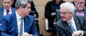Die Regierungschefs sind sich einig: Bayerns Markus Söder (l.) und Baden-Württembergs Winfried Kretschmann.