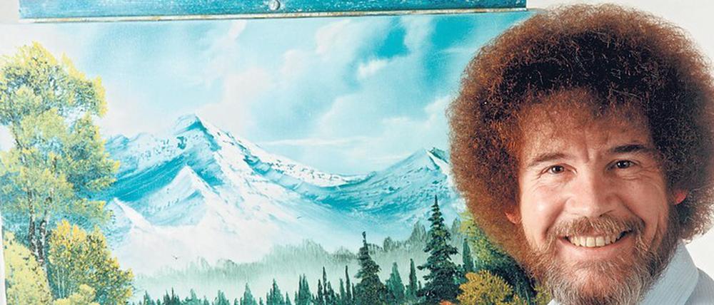 Mit breitem Pinselstrich. In seinen knapp 30-minütigen Mal-Sessions hat Bob Ross stets heile, idyllische Landschaften gefertigt. Menschen kamen darin nicht vor. Foto: dpa