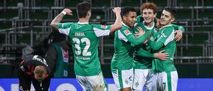 Läuft. Torjubel nach dem Treffer zum 2:1 für Bremen durch Josh Sargent. 
