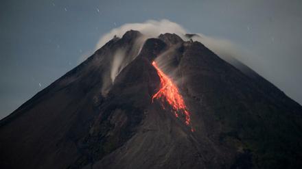 Die Vulkanspitze des Merapi in Indonesien. Sah es vor 290 Millionen Jahren in Schönfließ vielleicht so ähnlich aus?
