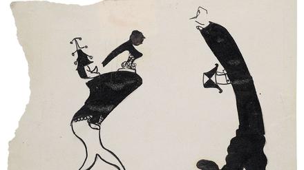 Kafka-Zeichnung mit dem Titel „Bittsteller und vornehmer Gönner“