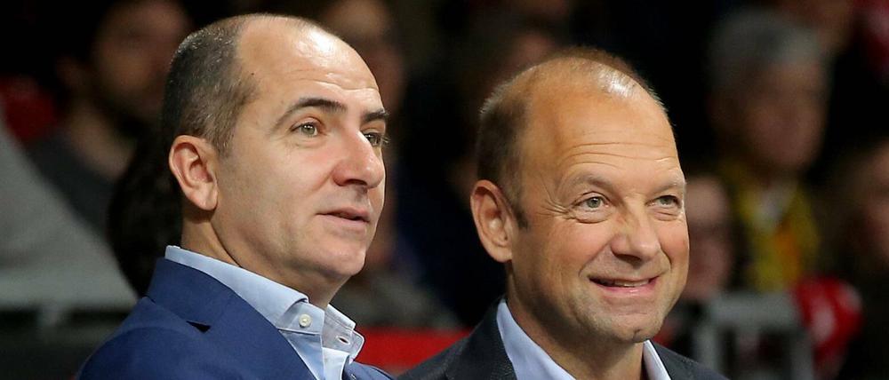Albas Manager Marco Baldi und Sportdirektor Himar Ojeda freuen sich über Planungssicherheit.