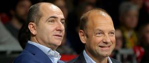 Albas Manager Marco Baldi und Sportdirektor Himar Ojeda freuen sich über Planungssicherheit. 