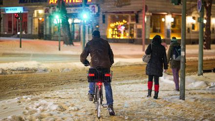Ganz in Weiß. So sahen Mitte Februar vielerorts die Radwege aus.