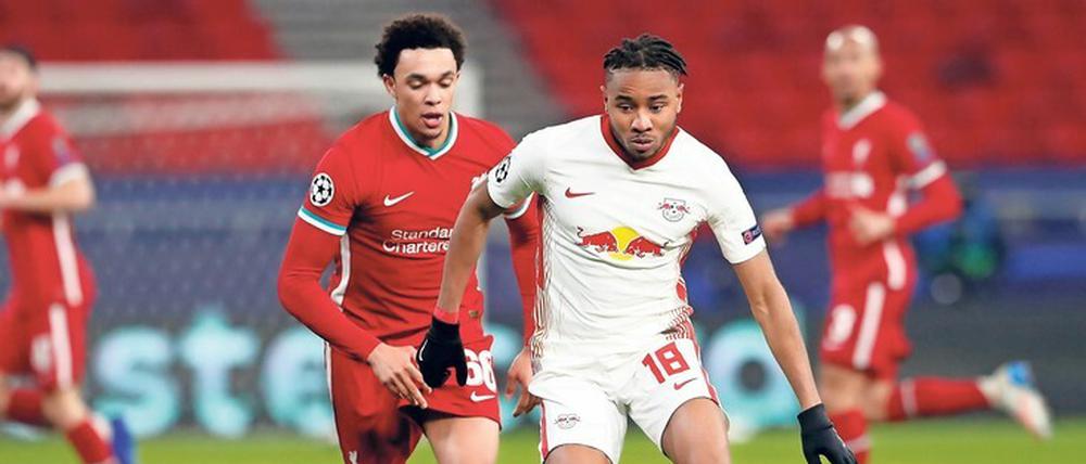 Unter Kontrolle. Leipzig mit Nkunku war gegen Liverpool offensiv auch im Rückspiel viel zu harmlos.