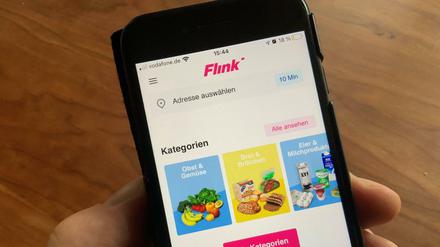 Die App "Flink" des Berliner Start-ups Flink Lebensmittel GmbH. Hier gelang es Hackern relativ Leicht, Daten von Kunden einzusehen. Das Leck soll jetzt geschlossen sein.