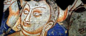 Betender Buddha. Detail aus den Kizil-Grotten in der Kucha-Oase.
