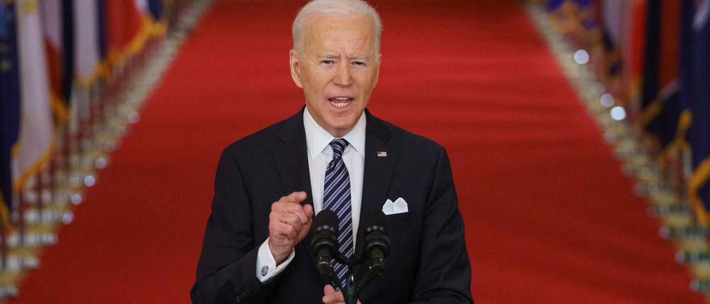 US-Präsident Joe Biden bei seiner TV-Ansprache im Weißen Haus.