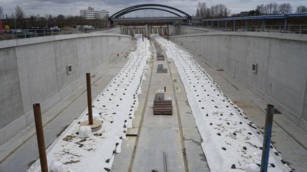Trogbau der A100-Erweiterung in Berlin.