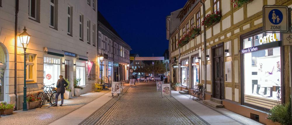 Leere Straßen in einer Stadt in Brandenburg.