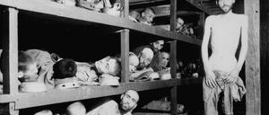 Befreite Häftlinge im Konzentrationslager Buchenwald, 1945.