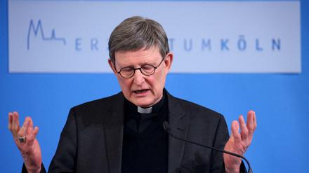 Kardinal Rainer Maria Woelki bei einer Pressekonferenz zur Aufarbeitung der Missbrauchsfälle im Erzbistum Köln am 23. März 2021.