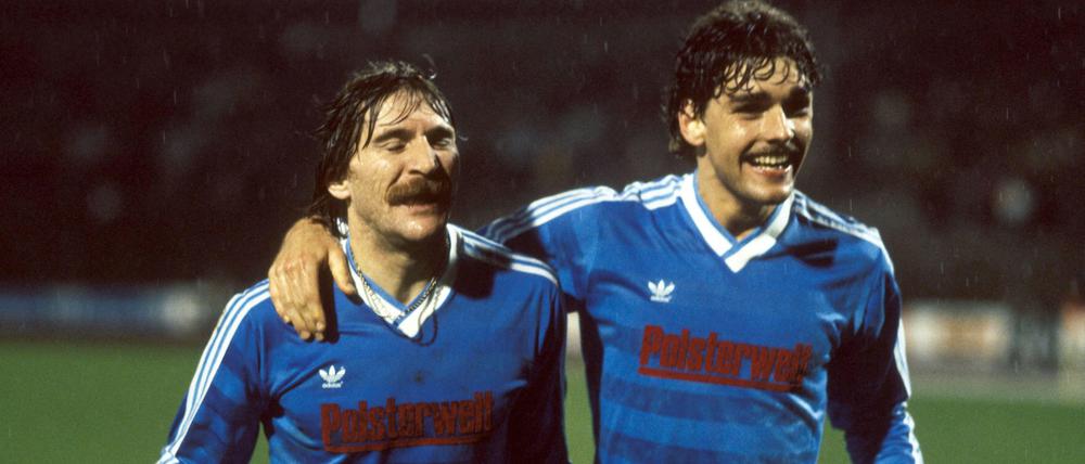 Lothar Woelk (li.) und Florian Gothe im Jahr 1984.