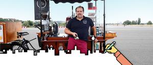 Roman Mörner steht seit 2014 regelmäßig mit seiner fahrbaren Kaffeebar am Tempelhofer Feld.