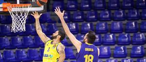 Am Freitag verloren die Berliner um Peyton Siva (links) beim Euroleague-Favoriten FC Barcelona, schon am Sonntag geht es gegen den MBC weiter.