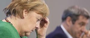 Bundeskanzlerin Angela Merkel (CDU) und Bayerns Ministerpräsident Markus Söder (CSU).