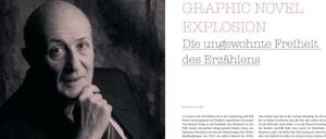 Der Pate des anspruchsvollen Comics: Will Eisner auf einer Doppelseite aus „Will Eisner – Graphic Novel Godfather“.