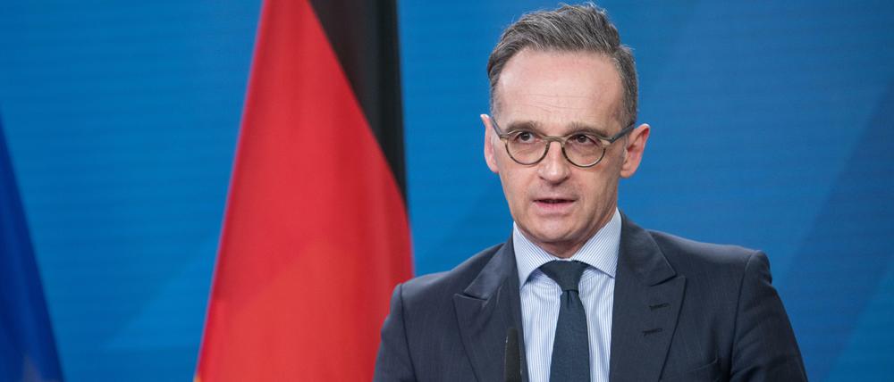 Heiko Maas (SPD) bei einer Pressekonferenz, 19. März 2021.