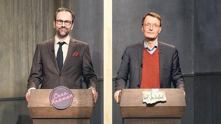 Da isser wieder. Der SPD-Epidemiologe und Corona-Bescheidwisser Karl Lauterbach (rechts) schaut am Dienstag um 22 Uhr 15 bei „Chez Krömer“ vorbei.