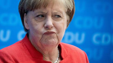 Angela Merkel, Bundeskanzlerin und CDU-Bundesvorsitzende, spricht bei einer Pressekonferenz