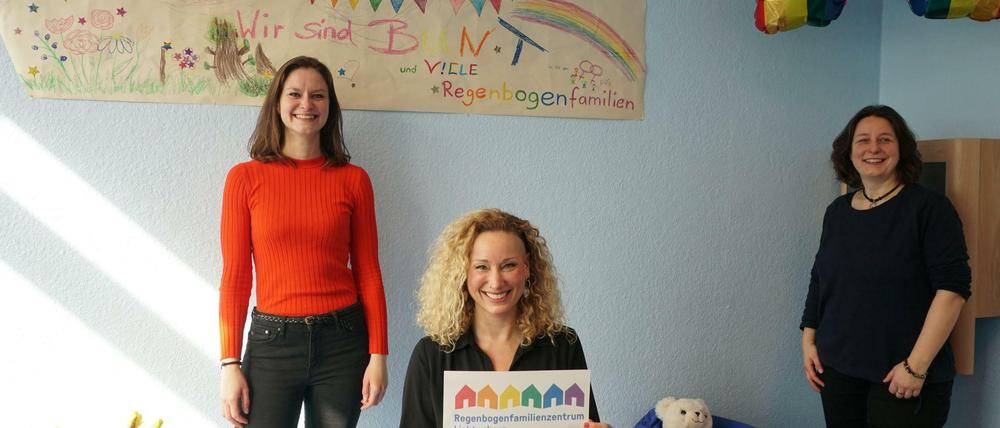 Das Team vom RBFZ Lichtenberg vlnr Anna Dundurs (pädagogische Mitarbeiterin), Daniela Kühling (pädagogische Leitung) und Constanze Körner (geschäftsführende Leitung).