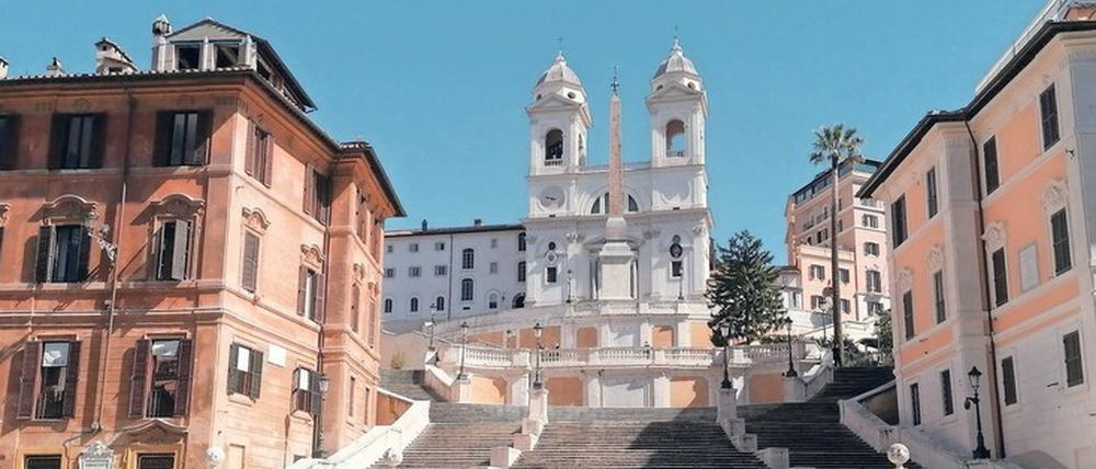 Die Spanische Treppe zieht sonst Tausende Touristen täglich an, doch die kommen während der Pandemie nicht.